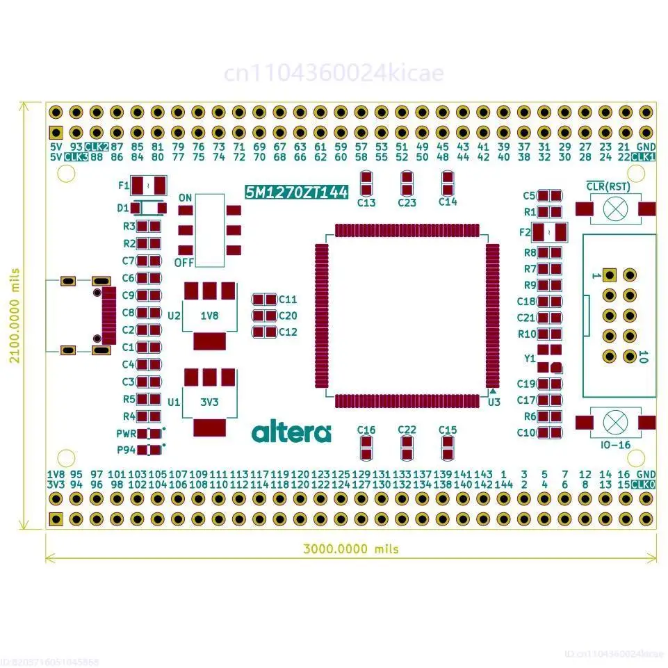 5M1270ZT144C5N Scheda centrale Modulo MAX V Scheda di sviluppo Altera FPGA Apprendimento Scheda esperimento CPLD
