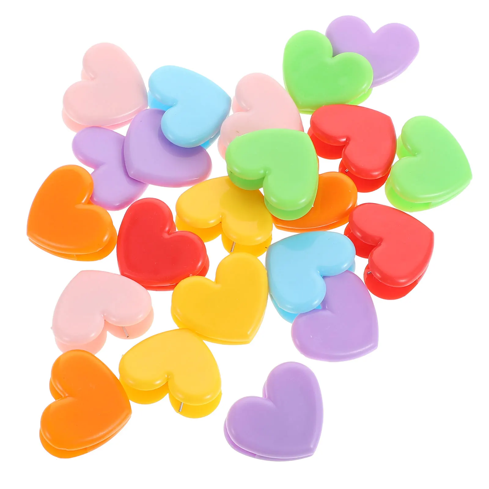 

20pcs Heart Shaped Files Clips Office Photo Supplies Students Folders Document Organizer Multicolor Plastic