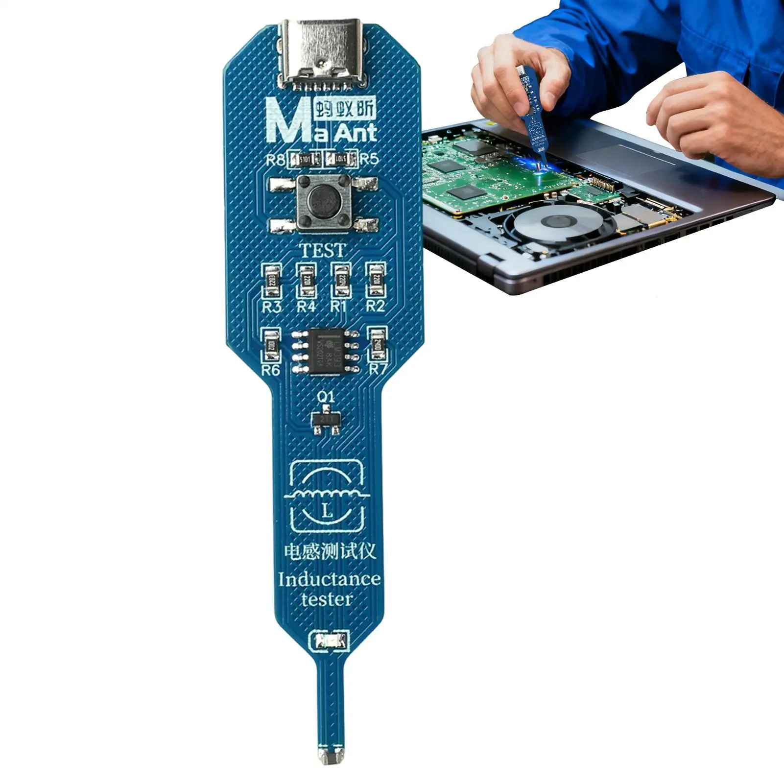 Medidor de inductancia, dispositivo de prueba preciso para electricista, Detector de inductores, probador de bobina de placa base, Detector de inductancia, probador de voltaje
