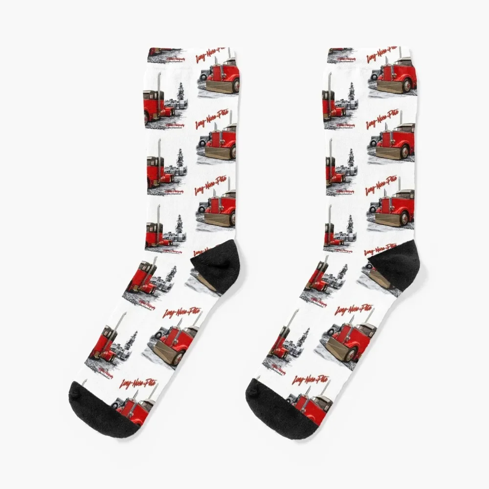 Old Needle Nose Peterbilt Socks halloween compression cartoon Socks Girl Men's