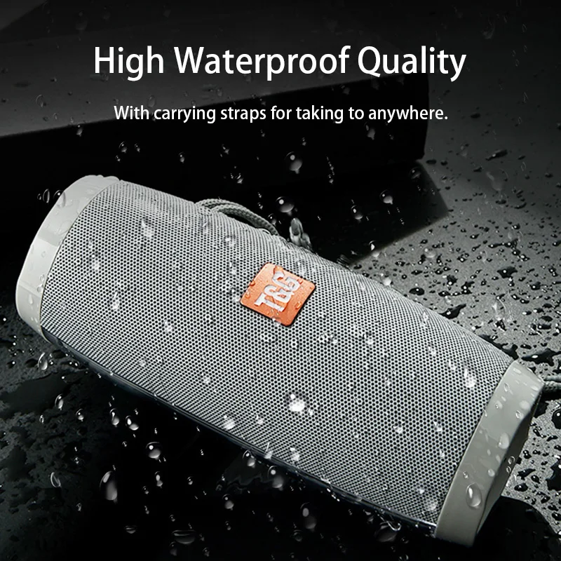 TG157 LED Flashing Light  Speaker Portable with Rope Outdoor Loundspeaker 1200 MAh Fabric Waterproof Subwoofer Dj Bluetooth New