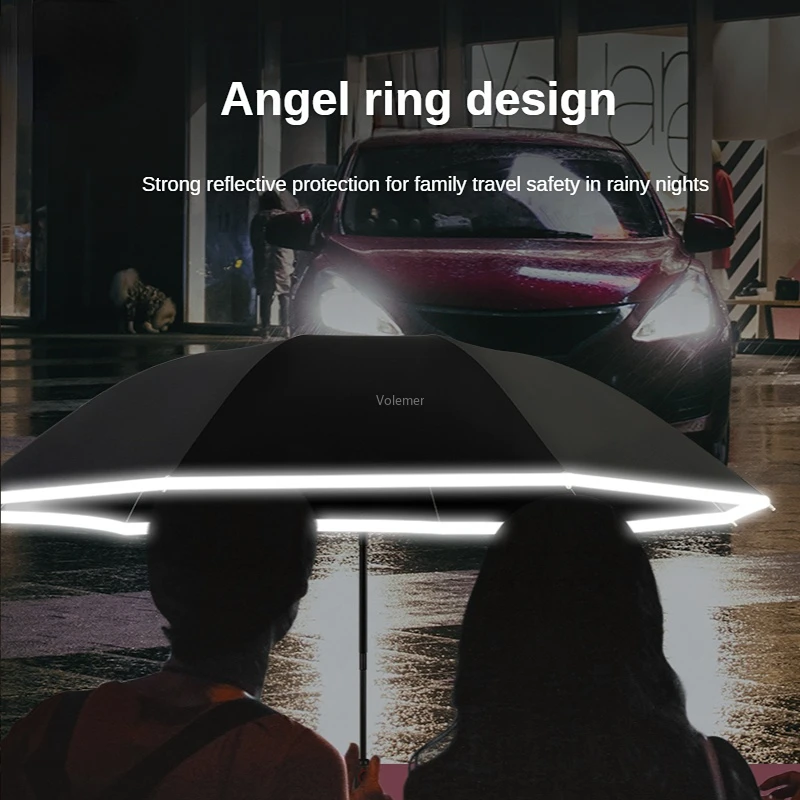 Youpin Auto เปิดปิด10กระดูกโปร่งใส Mechanical ความปลอดภัยร่มพับธุรกิจหรูหรา Anti-Rebound ร่ม