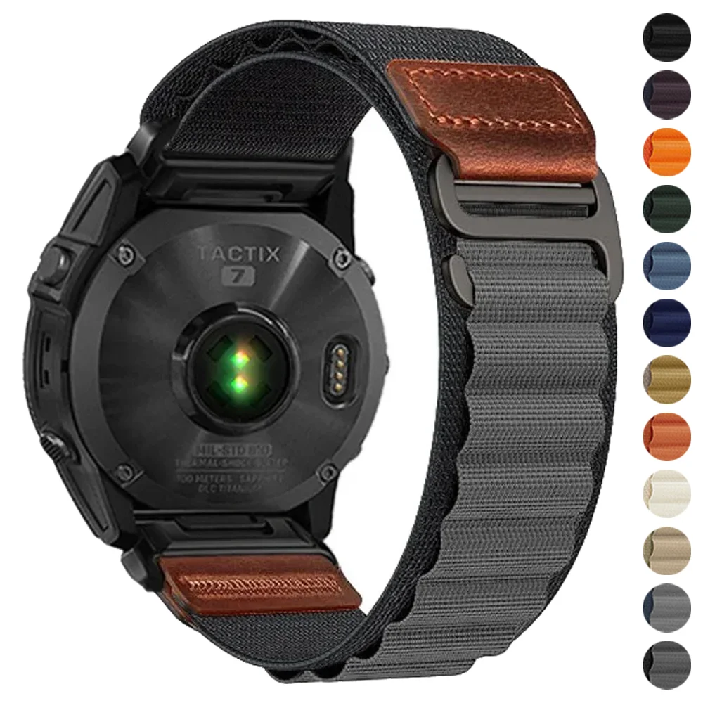 22mm 26mm Quick Fit Strap for Garmin Fenix 8 47/51mm 7 Pro 7X Fenix 6X 6 5X 5 Plus Tactix 8 7 Forerunner 965 955 Nylon Loop Band