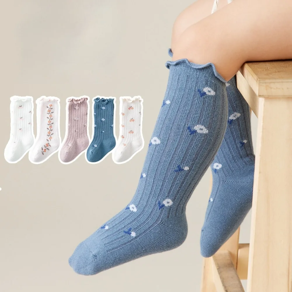 Newborn Baby Socks Cotton Loose Top Thin Mid Calf Infant Toddler Spring Autumn Breathable Girls Boys Kindergarten School Home