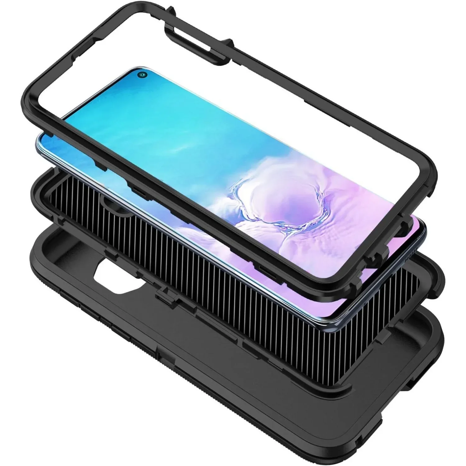 For Samsung Galaxy S10e Case 3 in 1 Heavy Duty Shockproof Rugged Defend Case Cover