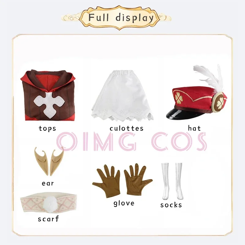 Genshin impact Klee cosplay costume uniforme parrucca cosplay anime stile cinese costumi di Halloween per bambini ragazza donne gioco Ke Li