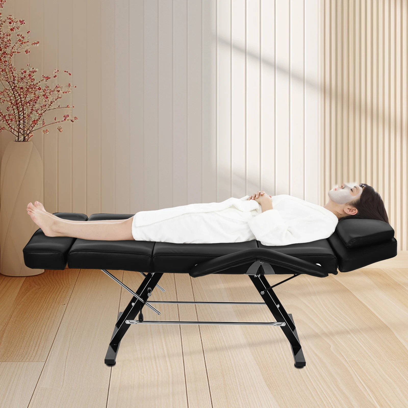 سرير تجميل احترافي، سرير تدليك محمول، مع مسند ظهر منفصل قابل للتعديل وأرجل قابلة للطي، لاستخدام مركز سبا للتدليك #2