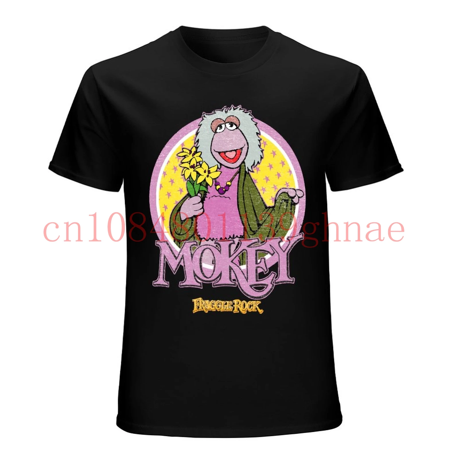 Fraggle Rock Mokey Circle T Shirt Mens Licensed Classic TV Show Pink