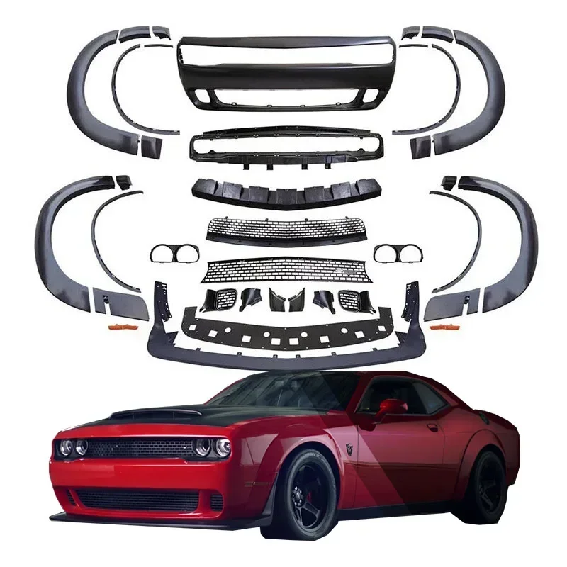 Widebody Kit Front Bumper for dodg Challenger Hellcat With Wide Demon Fender Flare 2015 2016 2017 2018 2019 2020 2021 2022 2023