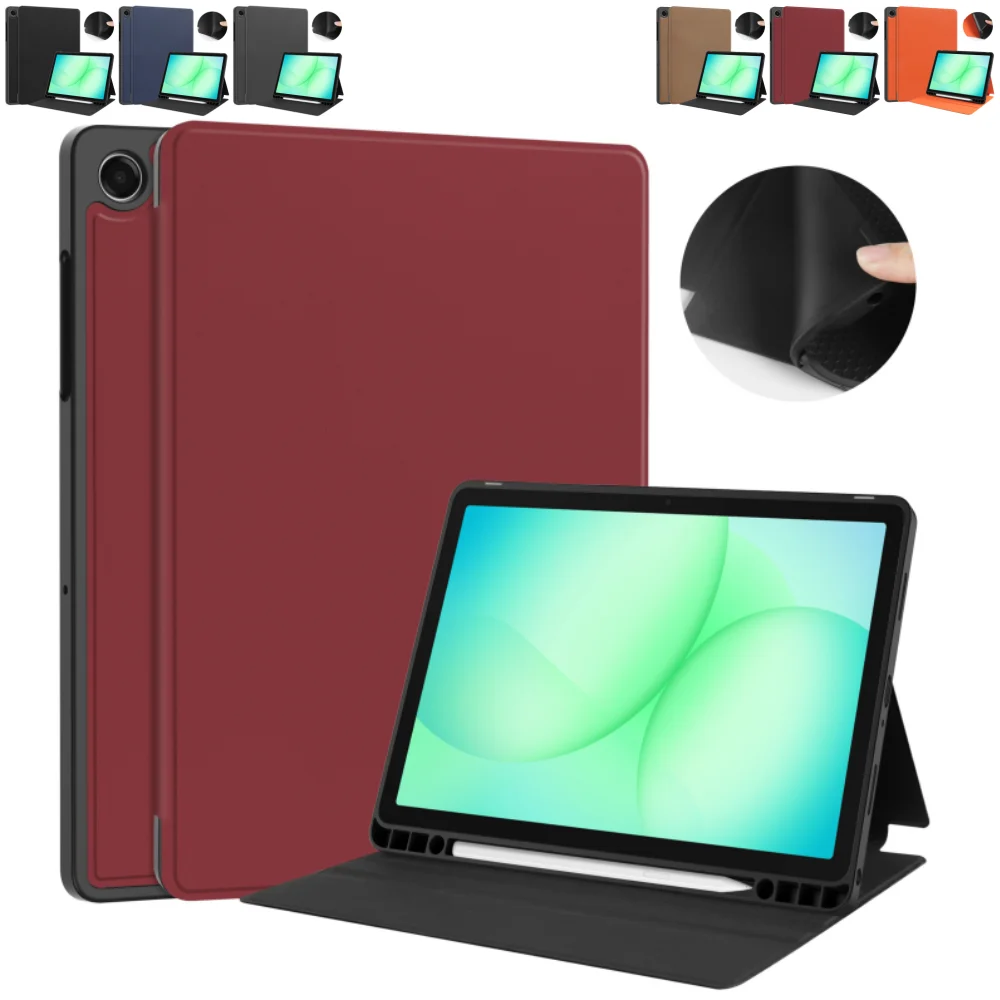 

Case For Samsung Galaxy Tab A11 Plus 11 inch A11+ 11" SM-X230 SM-X236 2025 PU + TPU Leather Business Tablet Cover with Pen Slot