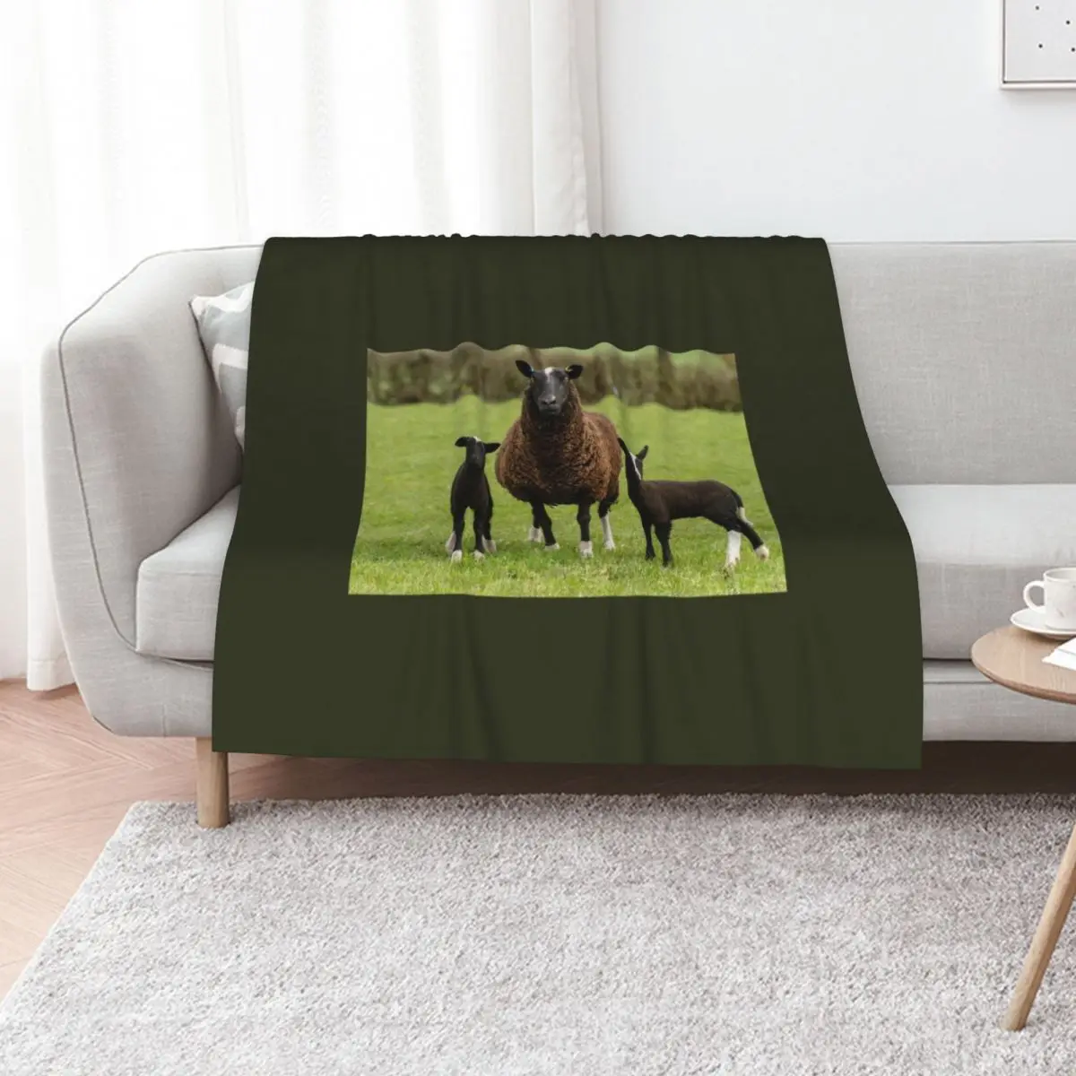 

Zwartbles Sheep and Lambs Throw Blanket Summer Nap warm winter christmas gifts Blankets