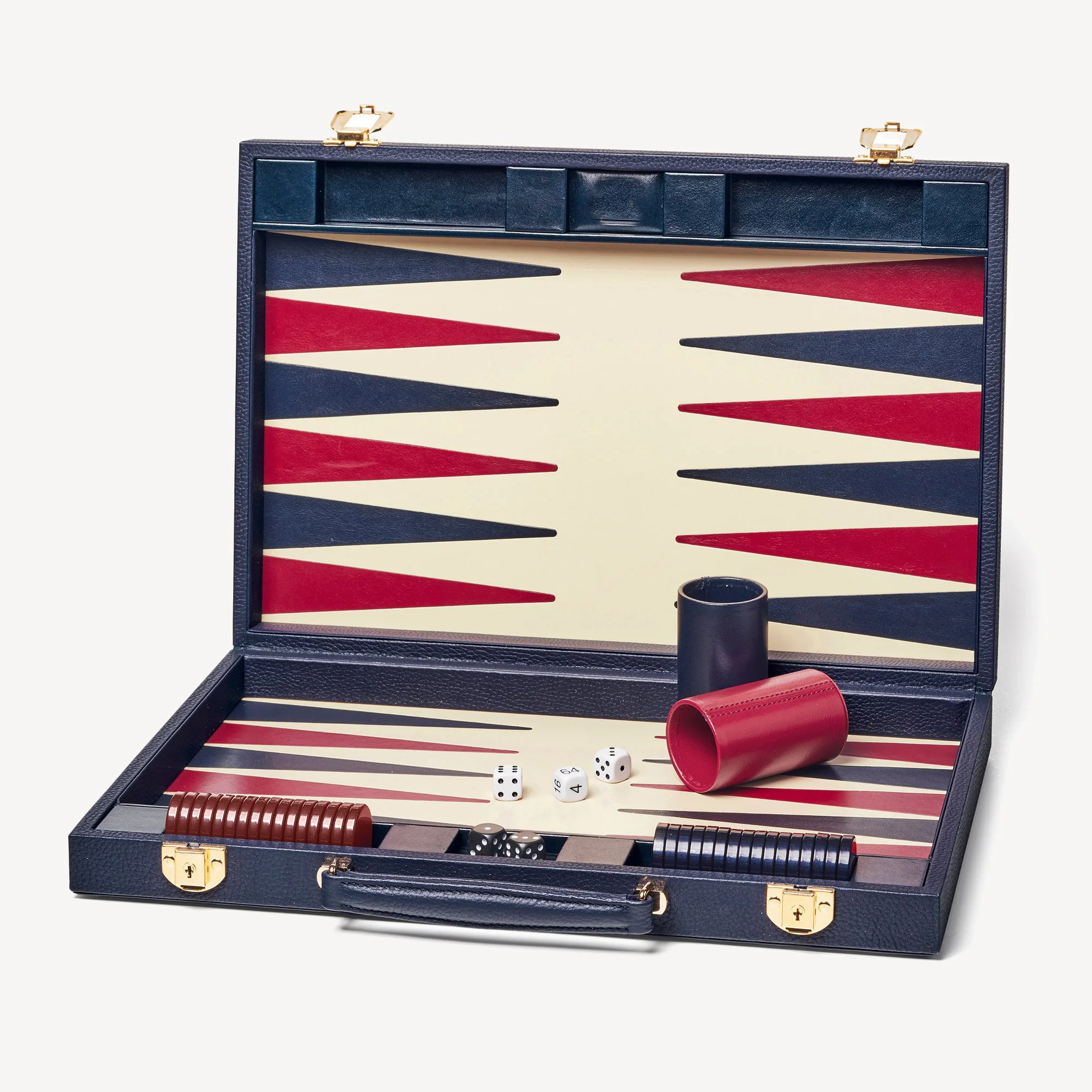

17inch Travel Backgammon Board Custom Luxury Backgammon Set for Adults Leather case