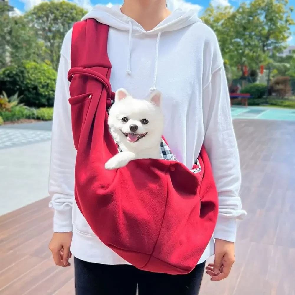 Cat Carrier Bag Pet Crossbody Shoulder Bag Large Capacity Breathable Kitten Carrier Outdoor Travel Canvas Handbag With Pocket