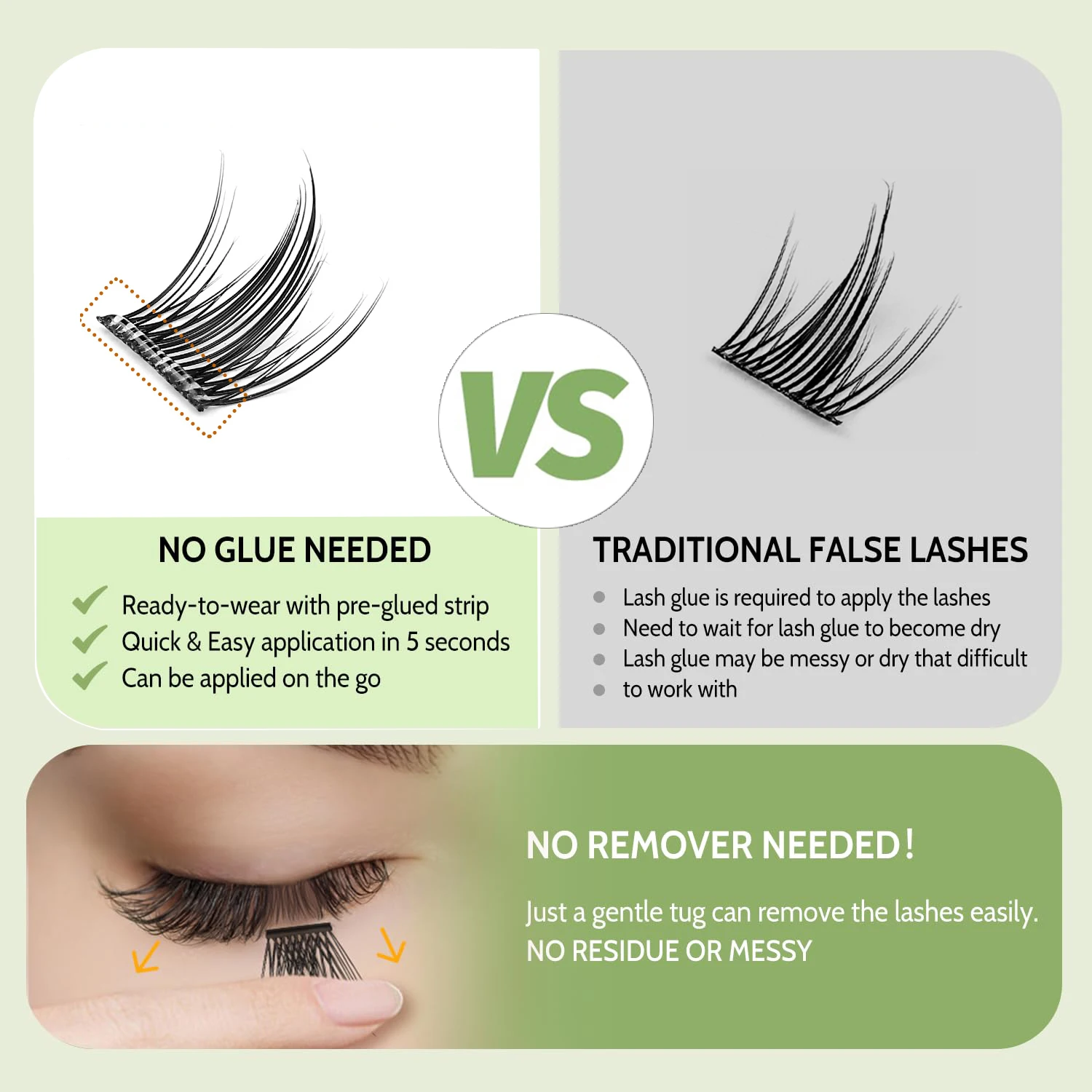  QSTY Self Adhesive Lash Clusters Eyelashes,Press-on Lashes 10-13mm Individual Lash Extension Kit with Lash Tweezers,No Glue Ne