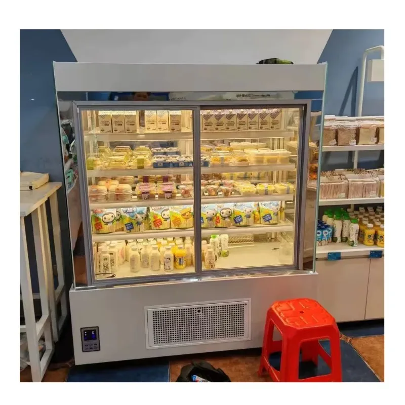 Cake Display Refrigerator Marble Curved Glass Cake Bread Pastry Display Refrigerator