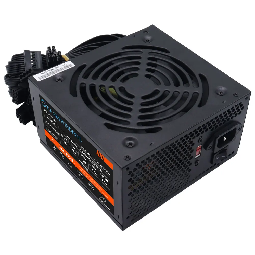 700W PC PSU Voeding Zwart Gaming Stille 120mm Fan 24pin 12V ATX Desktop computer Voeding voor BTC