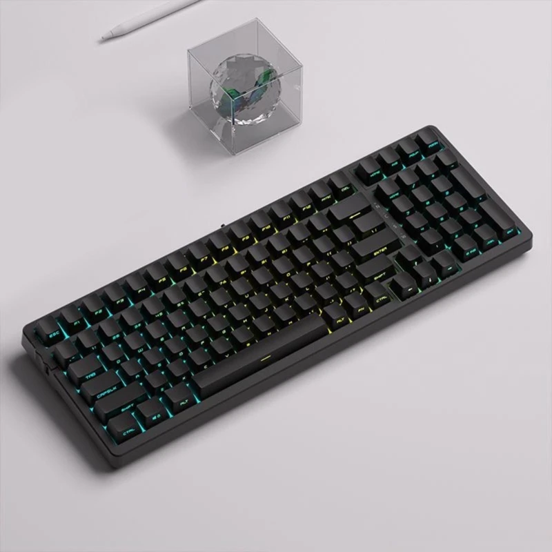 131 toetsen achtergrondverlichting keycaps, glans door zijprint keycaps set, PBT OEM hoogte dropshipping