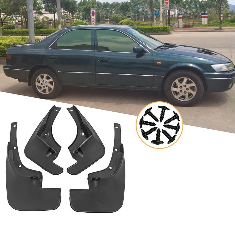 4Pcs Car Mud Flaps Splash Guards Mudguards Mudflaps No Drilling Front And Rear Wheel Mud Guards Fender Kit Exterior Accessories