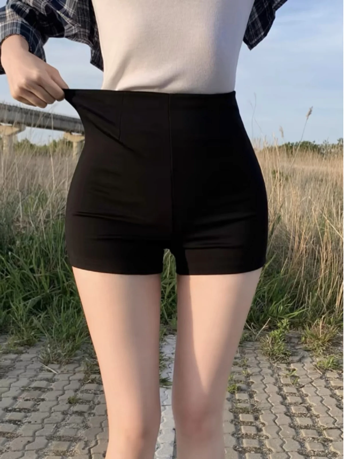 

High Waist Bla Elastic Bandage Women's orts Casual Sexy All-Match Spring Early Season High Waist orts for plus Size