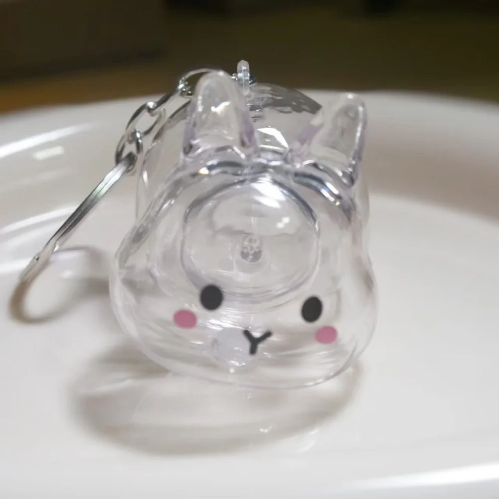 Прозрачная капсульная подвеска, прозрачный брелок из кроличьей шерсти, коробка для хранения кошачьей шерсти, игривый кулон из кроличьей шерсти для ремешка для телефона