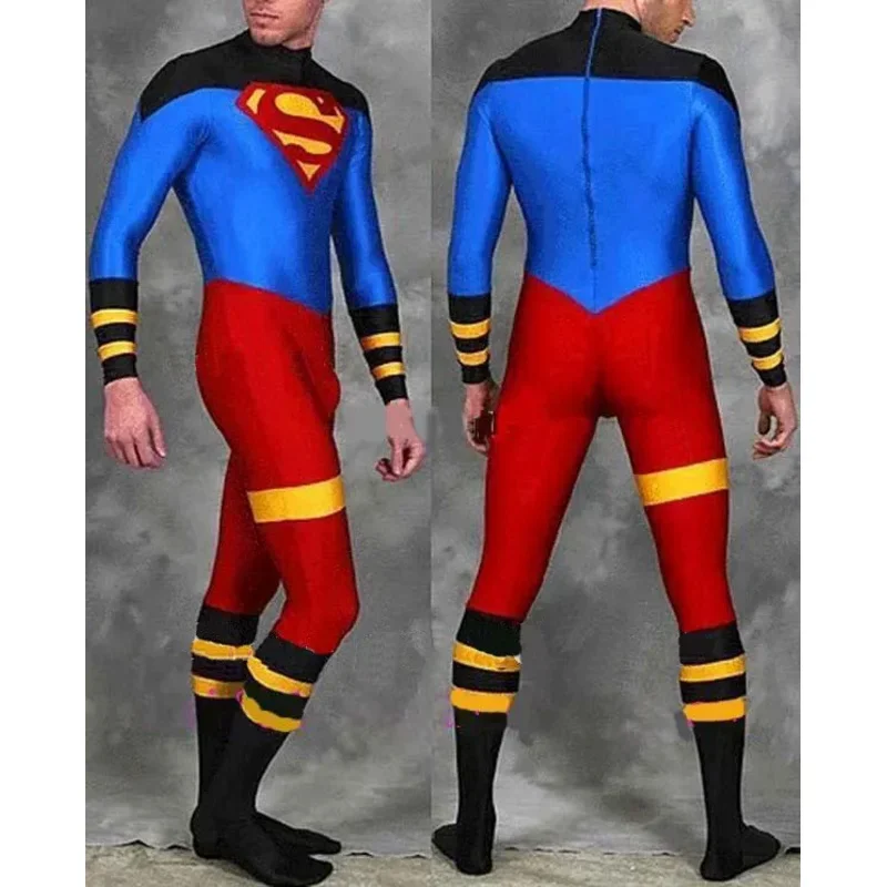 Clark Kent Cosplay Kostuum Spandex Zentai Kostuums Volwassenen/Kinderen Halloween Zentai Catsuit Party Skin Suit