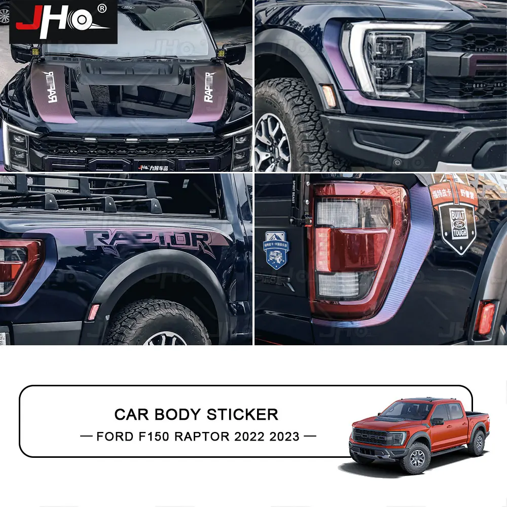 

JHO 8Pcs Car Stickers Exterior Body Side Decals Front Bonnet Taillight Decorate Vinyl for 2022 2023 F150 Raptor Accessories