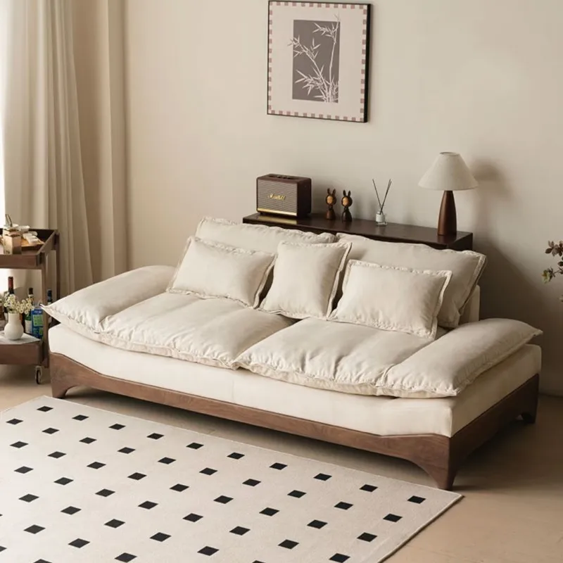 

Итальянский минималистичный стиль, североамериканский диван из цельного дерева черного ореха, прямой ряд, гостиная, современная простая маленькая квартира, подходящая