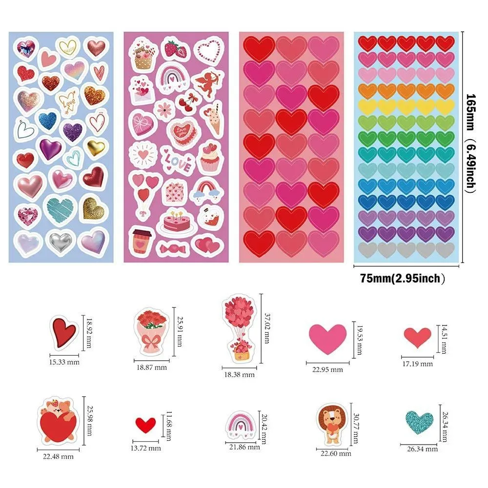 Colorful Star Flower Heart Dot Stickers Self Adhesive for Scrapbooking DIY Arts Crafts Decoration Kids Reward Student Teacher