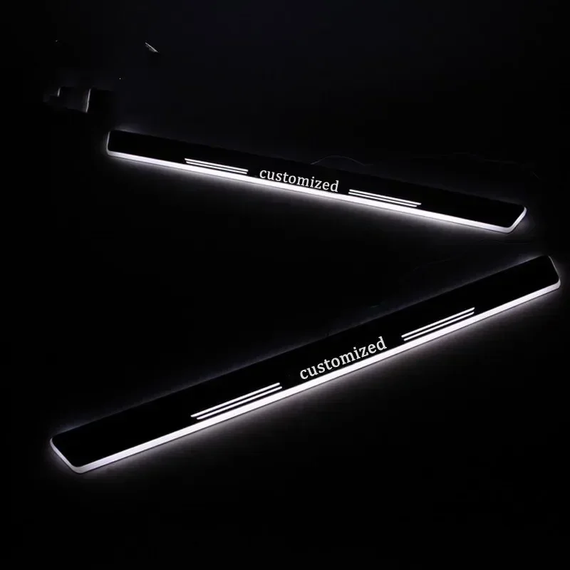 Car LED Door Sill Scuff Plate For Audi Q7 4L 4M 2005 - 2017 2018 2019 Exterior Parts Pathway Dynamic Welcome Pedal Light