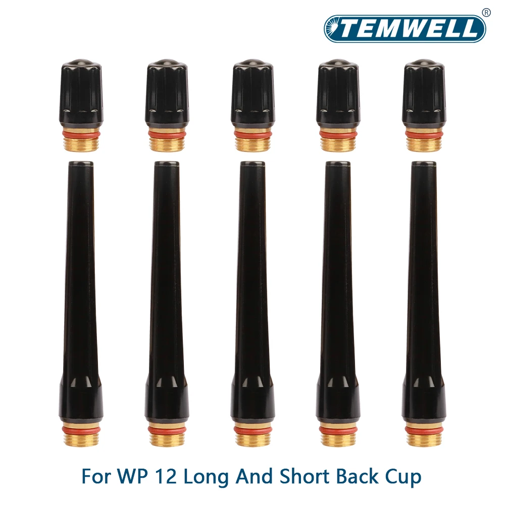 

TEMWELL 5 шт., аксессуары для дуговой сварочной пистолет WP-12, головка пистолета с водяным охлаждением, длинная хвостовая крышка, короткая нажимная крышка, аргонодуговая сварка