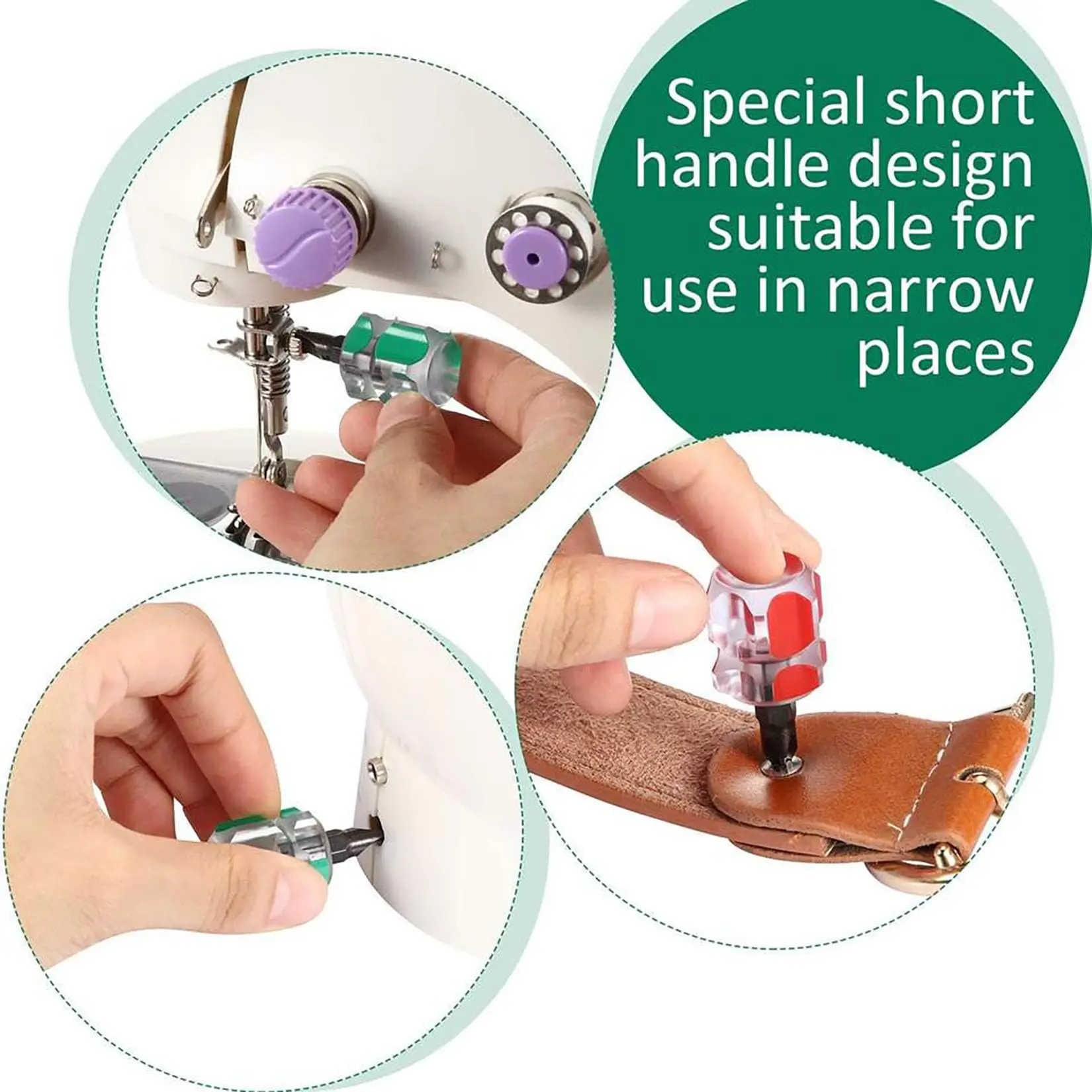 1PC Sewing Machine Screwdriver Mini Short Screwdriver Portable Radish Head Needle Plate Screwdriver Repair Sewing Tools