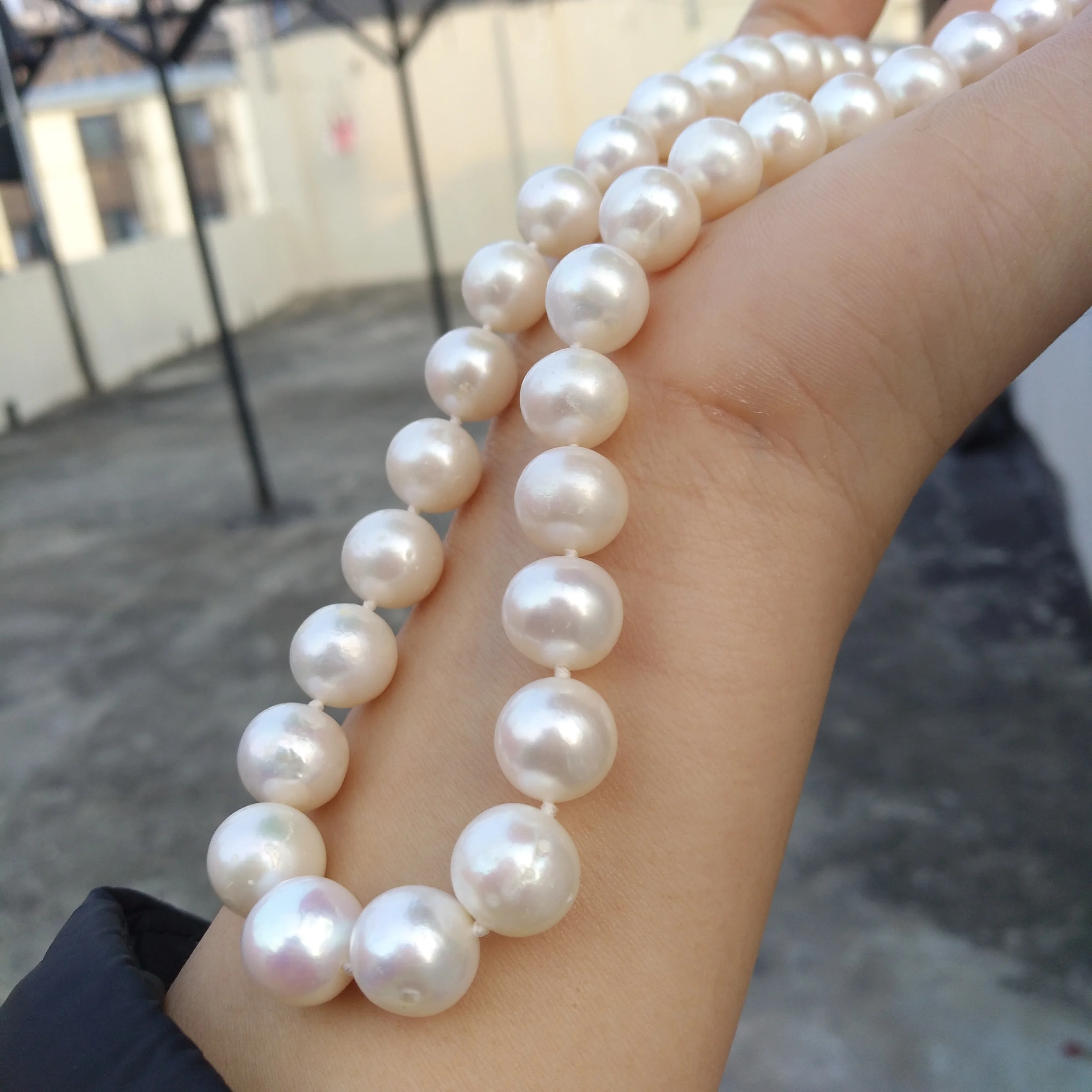 GENUINE NATURAL AAAAA 10-11MM Australian south sea white pearl necklace