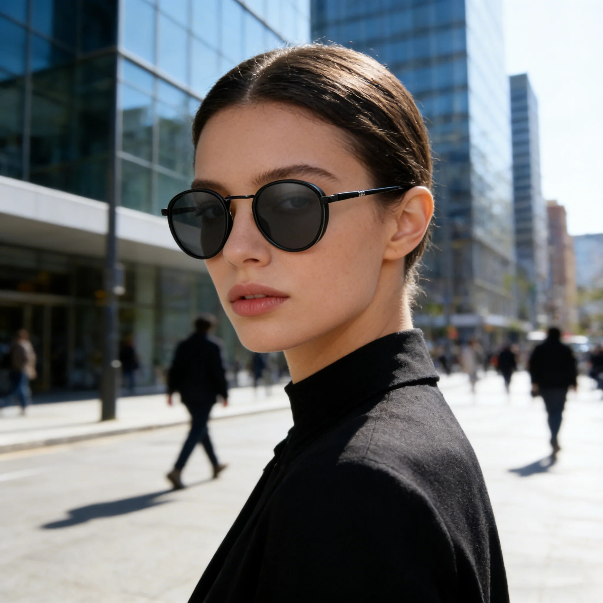 Steampunk Round Sunglasses Women Men Retro Metal Frame Side Shield Sun Glasses Gothic Black Shades Designer Eyewear UV400