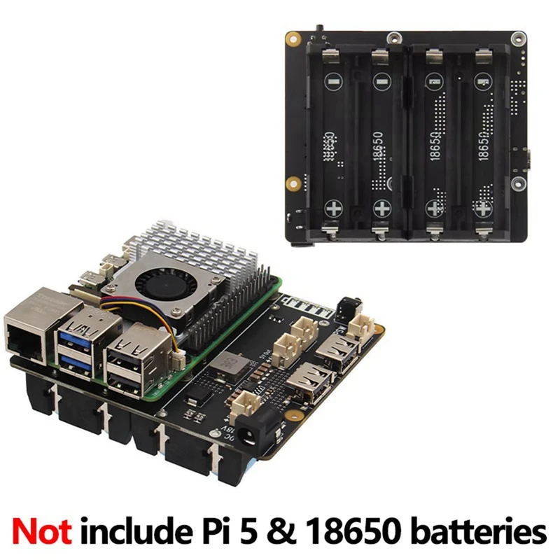 UPS For Raspberry Pi 5 UPS Power Management Board Supports 4 18650 Batteries UPS Module For Raspberry Pi 5