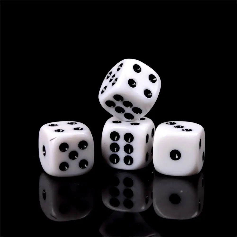 100Pcs Dice Standard Concentration Acrylic Hand-eye Coordination Six Sided Decider Party Supplies