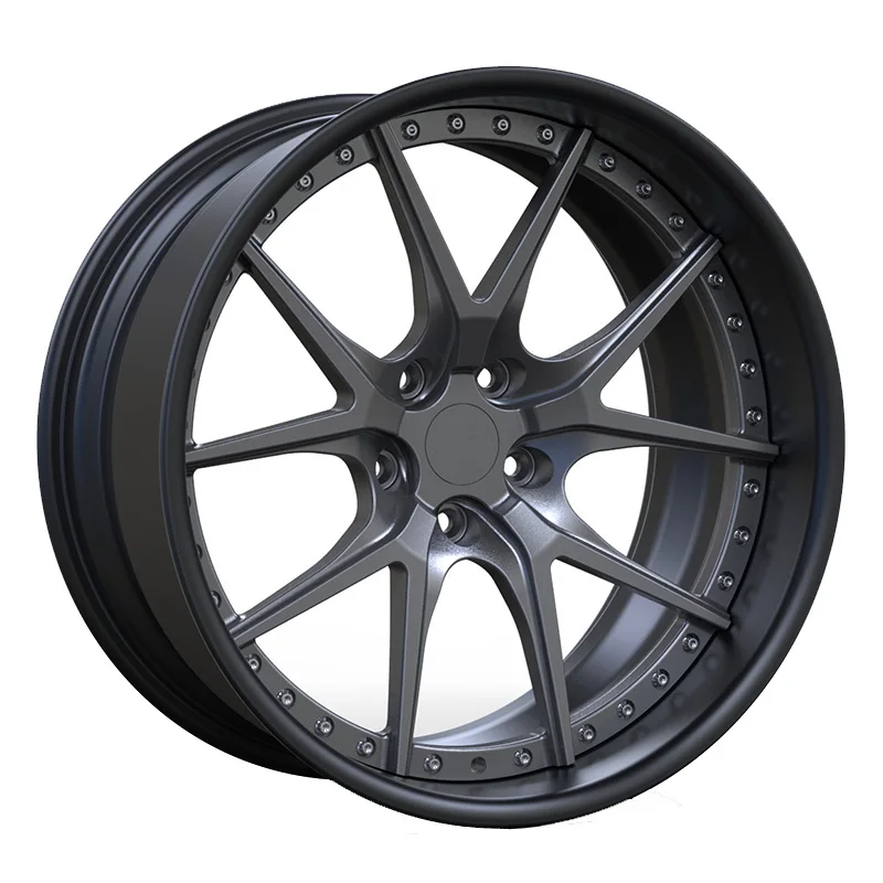 

Car Rims 2 Piece 18 19 20 21 22 23 24 Inch 5x120.65 Black Gun Grey Deep Dish Alloy Forged Wheels For Chevy Camaro Chevy Impala
