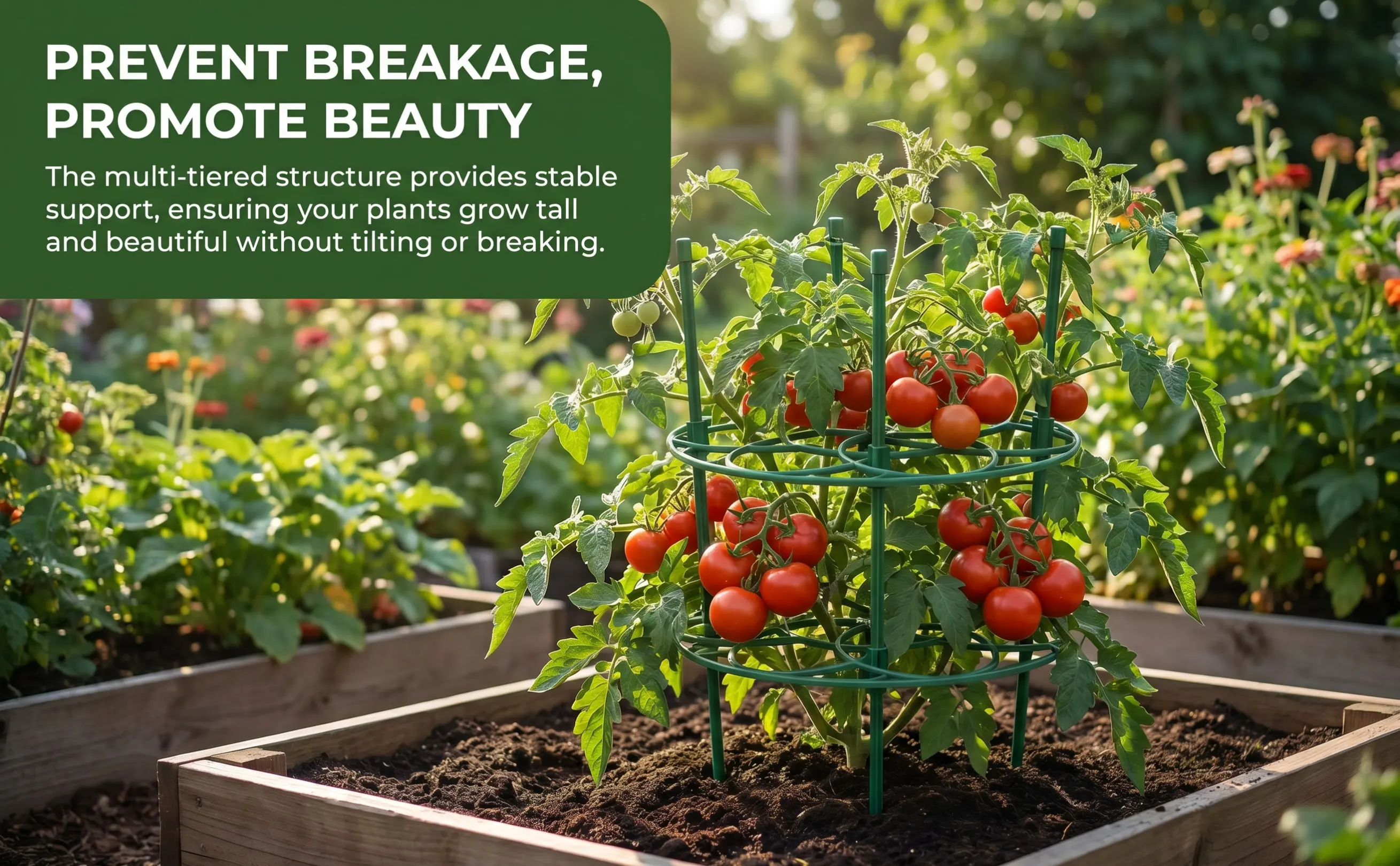Sunflower Support Frame Heavy-Duty Plant Trellis for Climbing Plants, Peonies, Roses, Tomatoes – Garden & Balcony