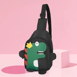 Fashion Boys Chest Bag Outdoor Girls Crossbody Bag Comfortable Shoulder Strap Cartoon Dinosaur Decoration Nylon Breathable Water