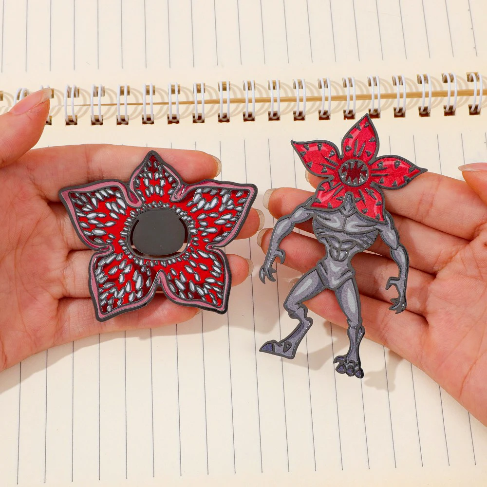 Demogorgon&Flower shaped horror gothic metal bookmarks/book clips, provide durable page markers for science fiction fans.
