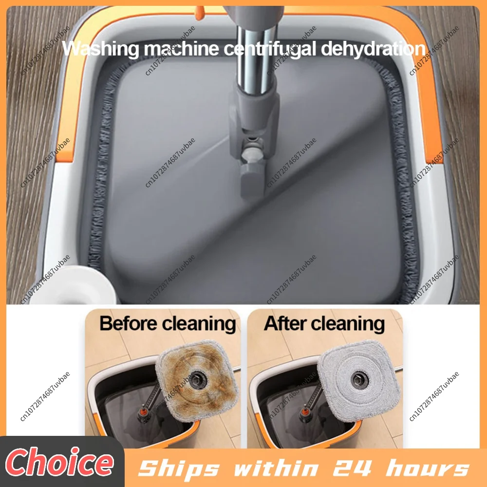 Practical Floor Cleaning Mop with Bucket Squeeze Floor Mop Hand-Free 360 Rotatable Adjustable for Automatic Door Corner