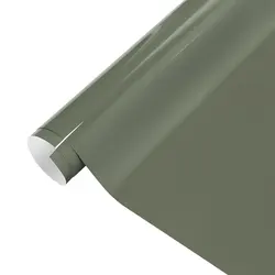 1.52mX1/3/17m Green Vinyl Roll Glossy Khaki Green Wrap PET Car Truck Body Vehicle Wrapping Film Decal Sheet with Air Release