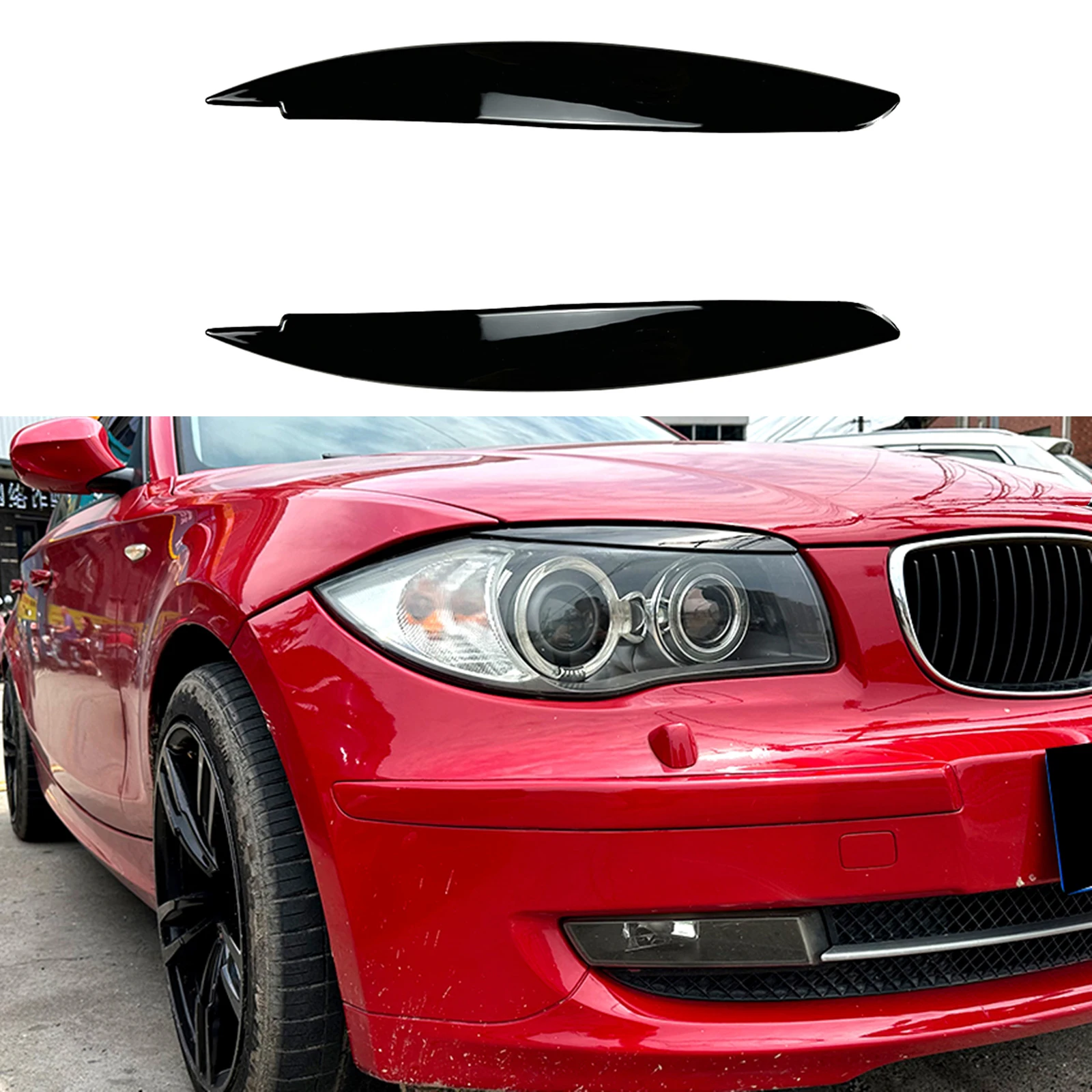 

2 шт. передняя фара, наклейка для бровей, фара для бровей, крышка для век для BMW E81 E82 E87 E88 2004-2011