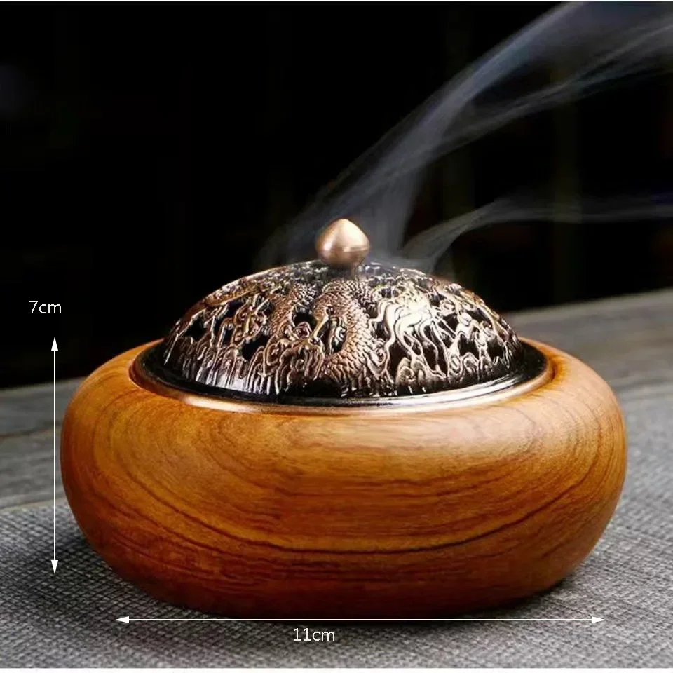 Indoor Sandelhout Wierook Houder Walnoot Hout Wierookbrander Huishoudelijke Moxibustion Base Bijvoet Pijler Wierookbrander Decoratie