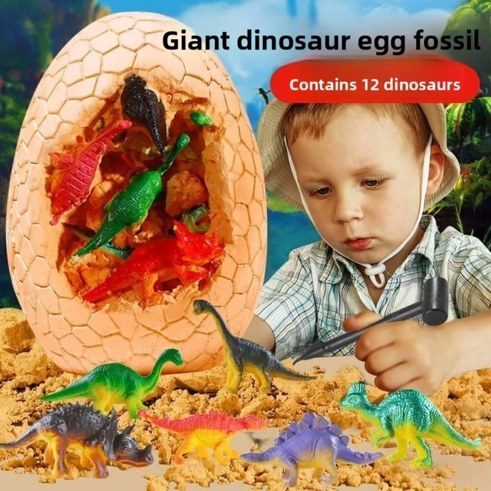 Kit de excavación de fósiles de dinosaurios que brilla en la oscuridad para niños, juego de juguetes educativos de excavación de arqueología STEM con herramientas para niños y niñas