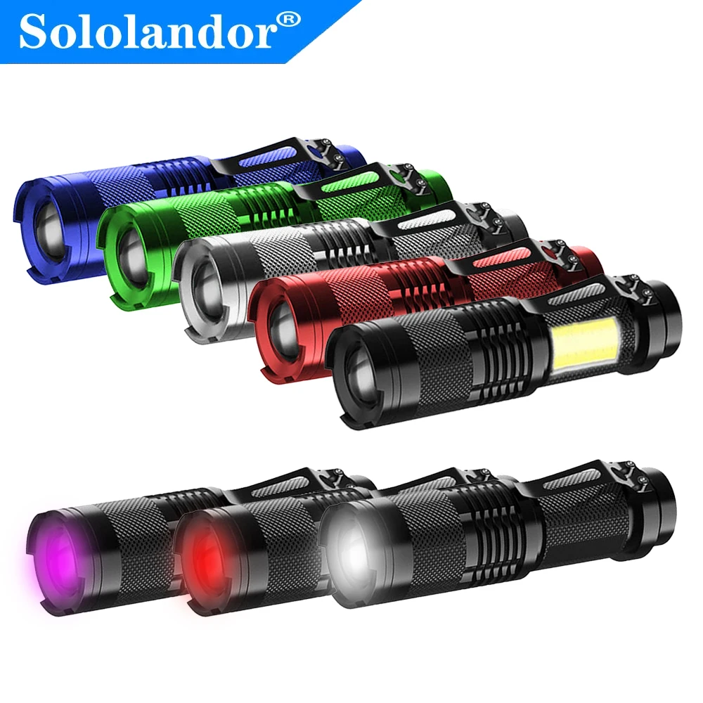 Mini Portable Working Flash lamp 380LM LED Flashlight Zoomable torch flashlight Lighting lantern Use AA 14500 Battery Light