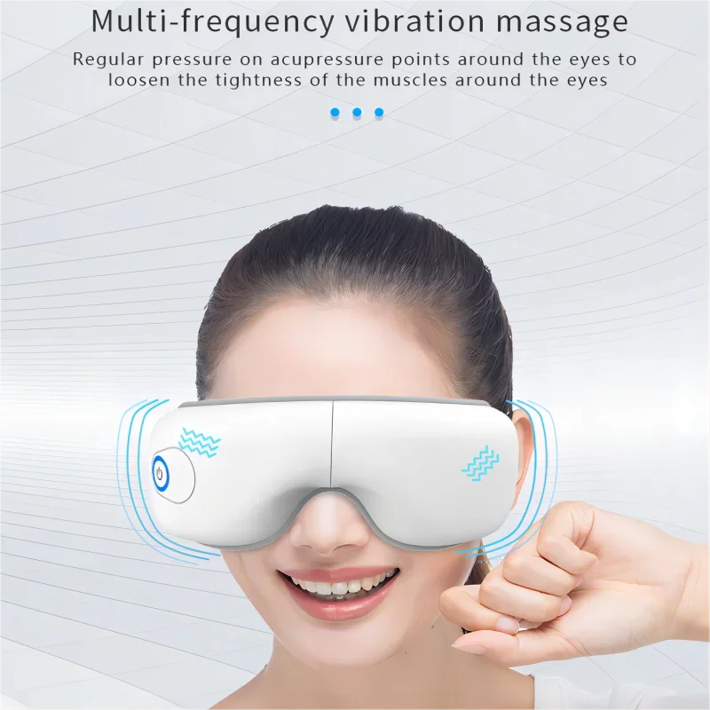 Masseur oculaire pliant, masque pour les yeux avec chaleur et Bluetooth, Airbag musical, dispositif de soins oculaires, cadeau pour la fatigue oculaire, améliore le sommeil, 2028