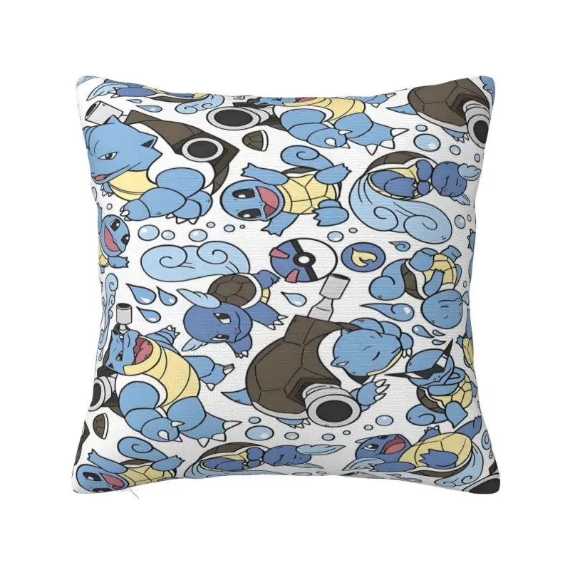 Custom Luxury Squirtles Anime Cushion Cover 40x40cm Polyester Play Game Throw Pillow Case for Sofa Car Square Pillowcase