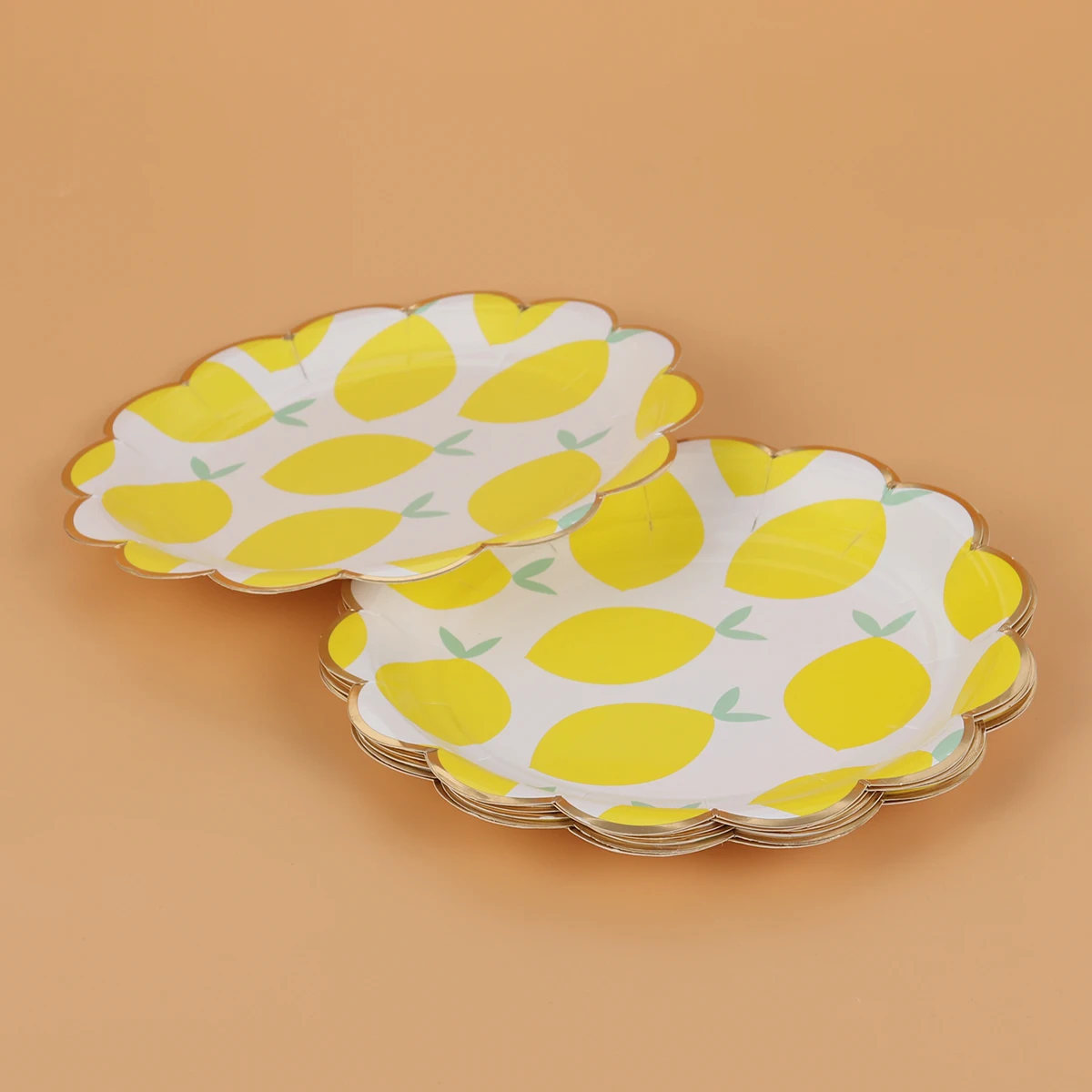 

Lemon Disposable Paper Tray Plates Party Tableware Cutlery Set Carnival Supplies Cake