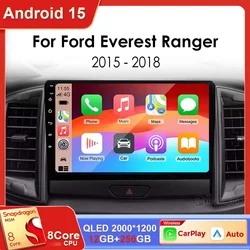 Android 15 For Ford Ranger 2015 2016 2017 2018 2019-2022 Car Radio Stereo QLED Screen GPS Multimedia Carplay Autoradio Head unit