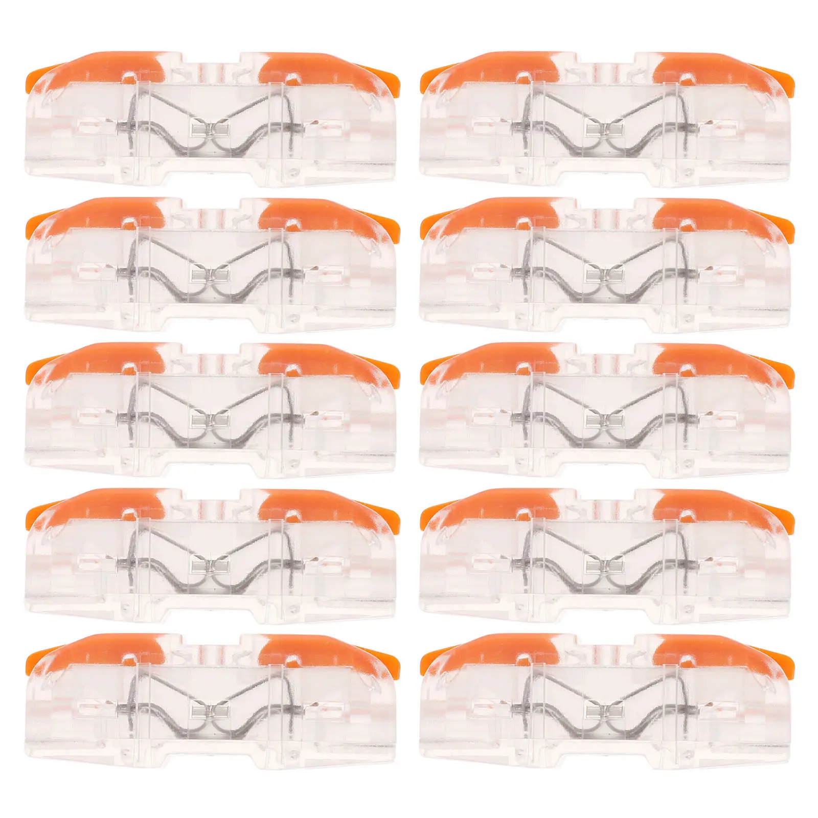10Pcs Electrical Wire Connectors Lever Type Splicing Terminals Copper Nylon Material High Temp Pressure Resistant Aging